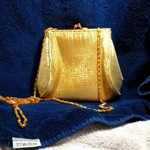 Vintage Ladies Gold Lame' evening bag